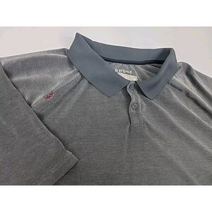 Rhone Polo Men's 2XL Grey Golf‎ Moisture Wicking Activewear Short Sleeve Shirt